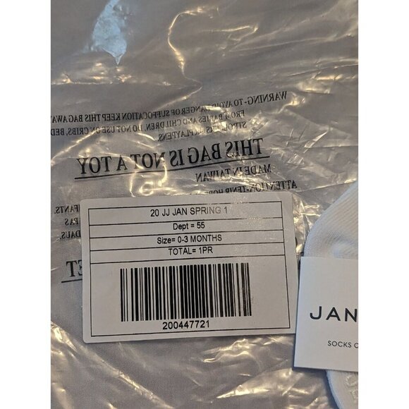 NWT Janie And Jack Flower Socks Girls 0-3 Months White Knit Scalloped Trim (1078 - Picture 2 of 10